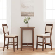 barstole med hynder 2 stk. massivt gummitræ brun