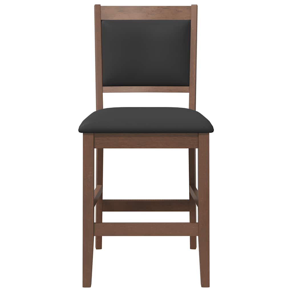 barstole med hynder 2 stk. massivt gummitræ brun