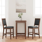 barstole med hynder 2 stk. massivt gummitræ brun