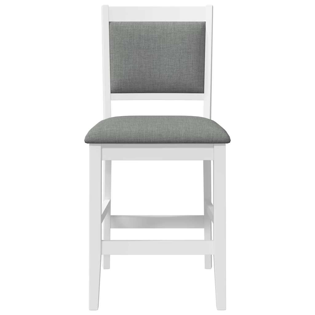 barstole med hynder 2 stk. massivt gummitræ hvid