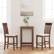 barstole med hynder 2 stk. massivt gummitræ brun