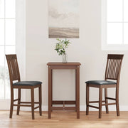 barstole med hynder 2 stk. massivt gummitræ brun