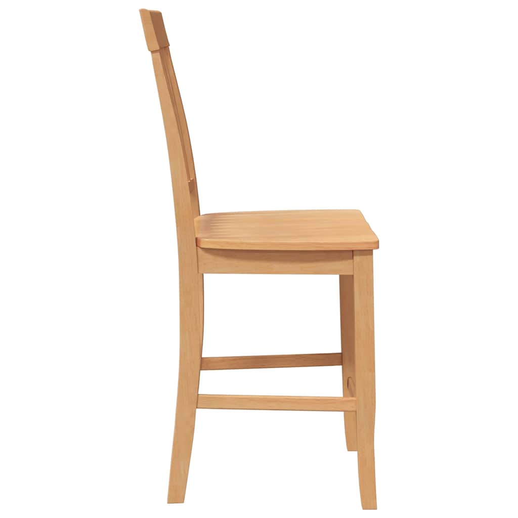 barstole 2 stk. massivt gummitræ naturfarvet