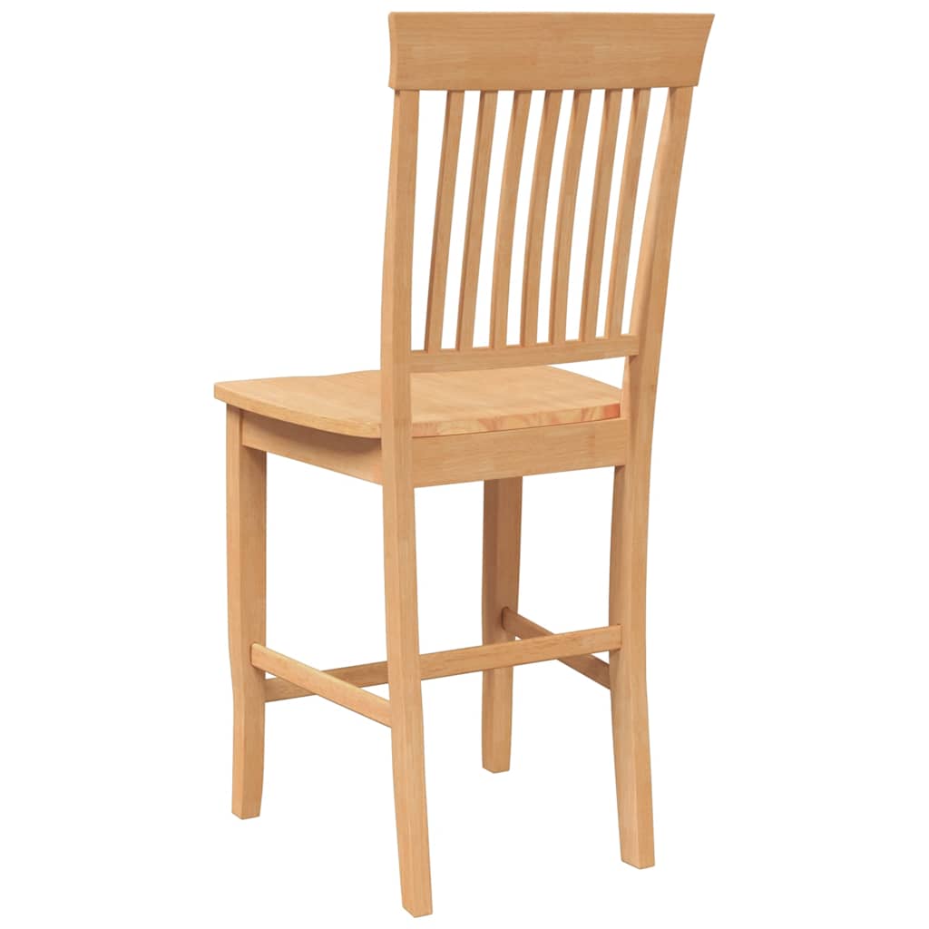 barstole 2 stk. massivt gummitræ naturfarvet