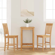 barstole 2 stk. massivt gummitræ naturfarvet