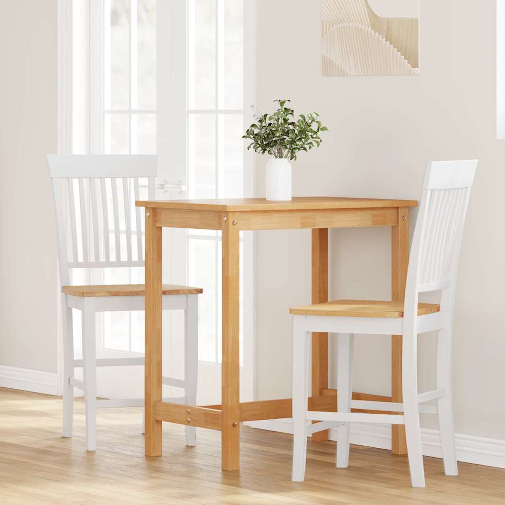 barstole 2 stk. massivt gummitræ hvid