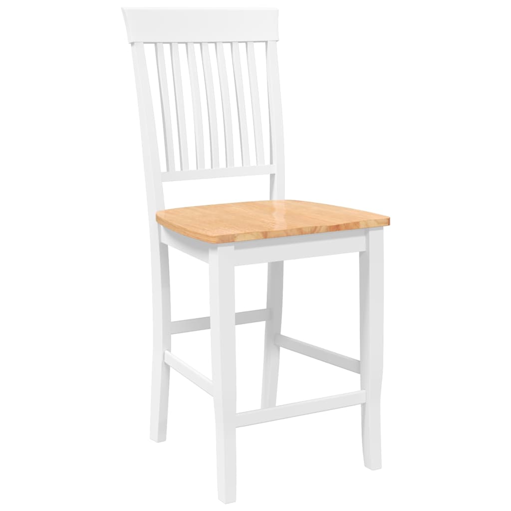 barstole 2 stk. massivt gummitræ hvid