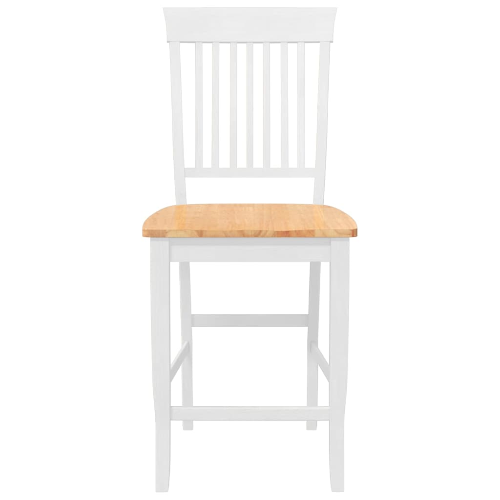 barstole 2 stk. massivt gummitræ hvid