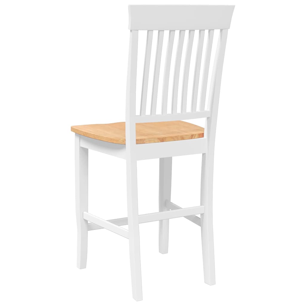 barstole 2 stk. massivt gummitræ hvid