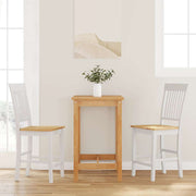 barstole 2 stk. massivt gummitræ hvid