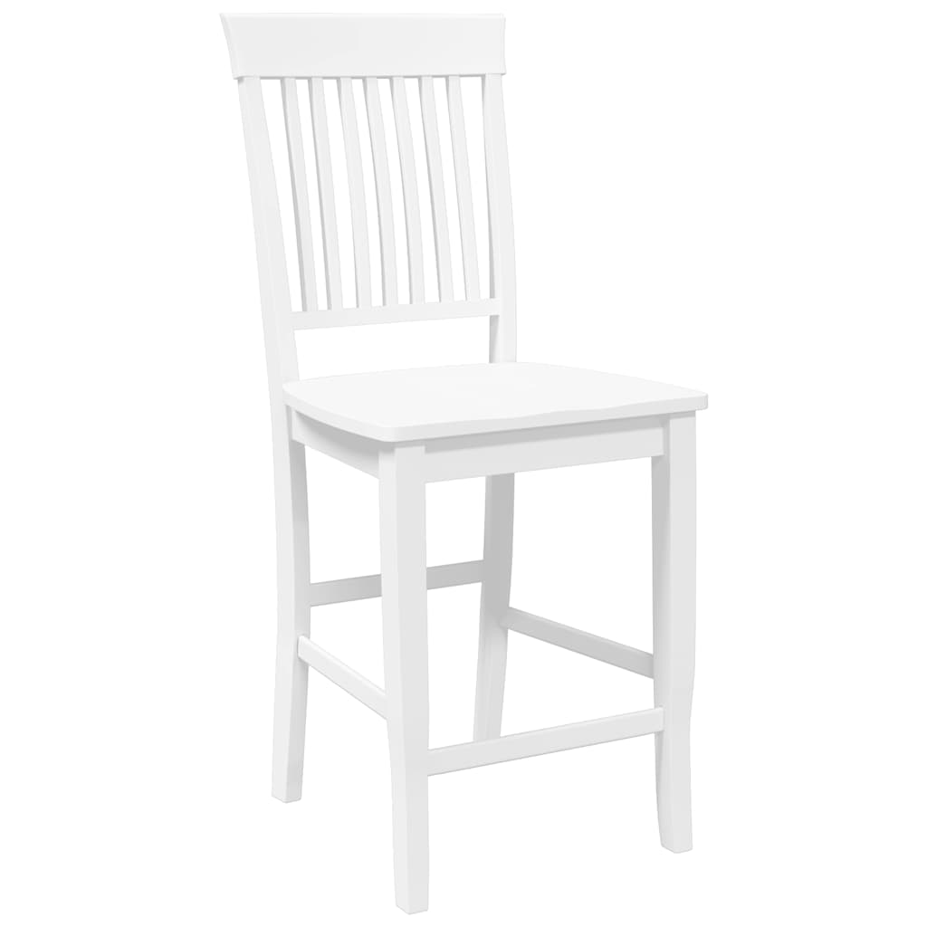 barstole 2 stk. massivt gummitræ hvid