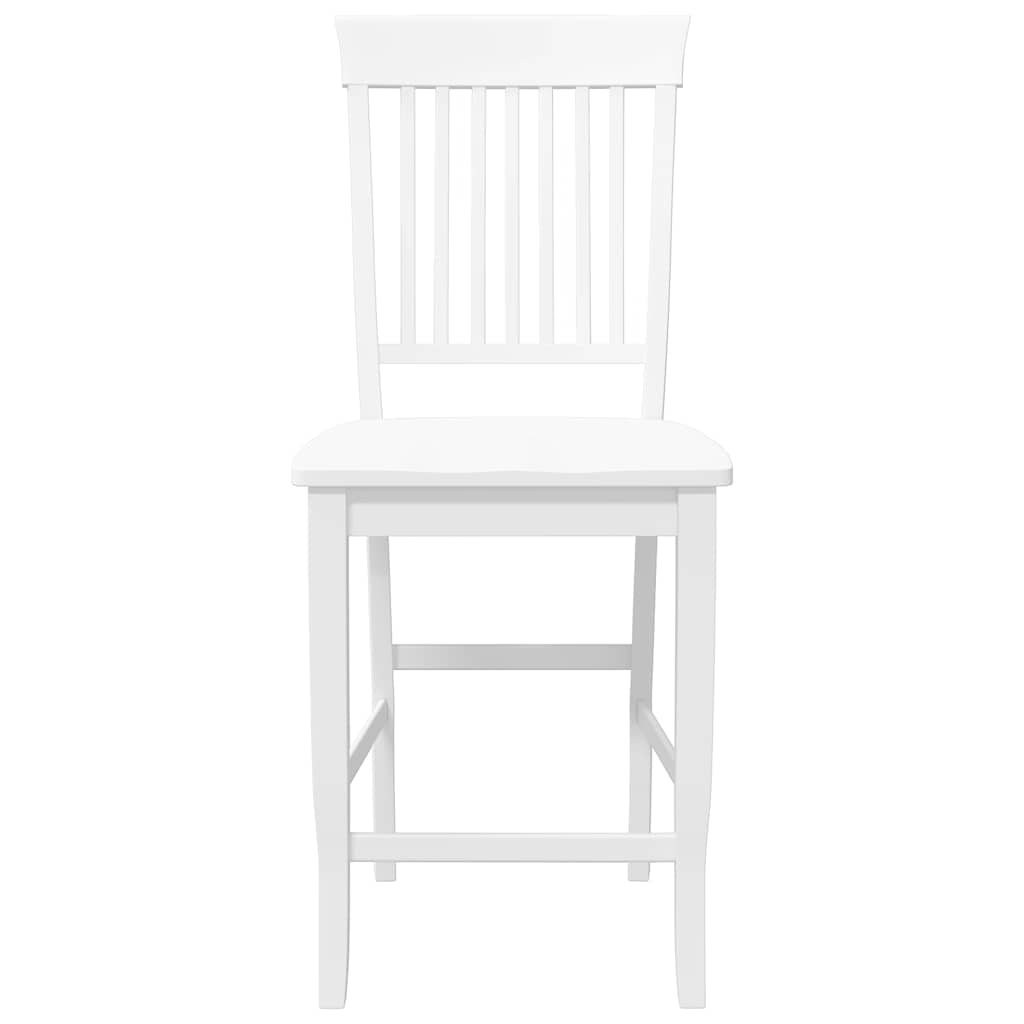 barstole 2 stk. massivt gummitræ hvid