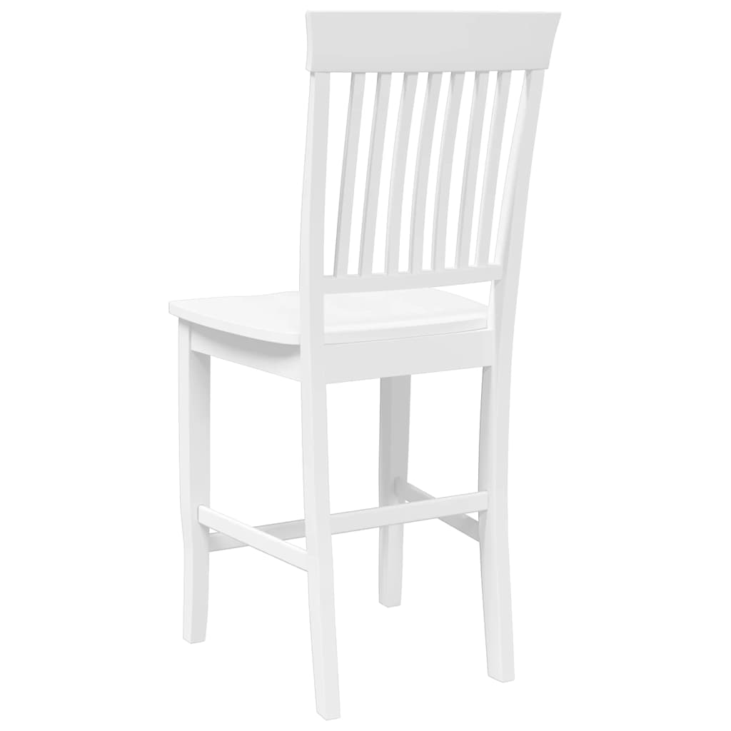 barstole 2 stk. massivt gummitræ hvid