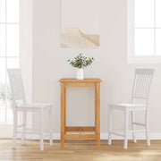 barstole 2 stk. massivt gummitræ hvid