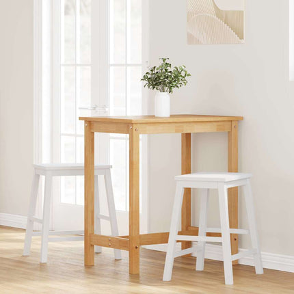 barstole 2 stk. massivt gummitræ hvid