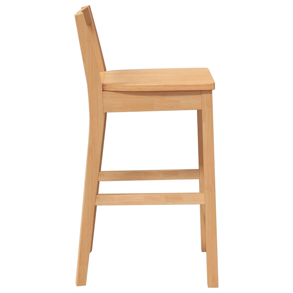 barstole 2 stk. massivt gummitræ naturfarvet