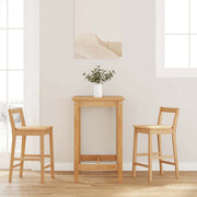 barstole 2 stk. massivt gummitræ naturfarvet