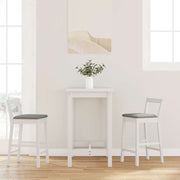 barstole med hynder 2 stk. massivt gummitræ hvid