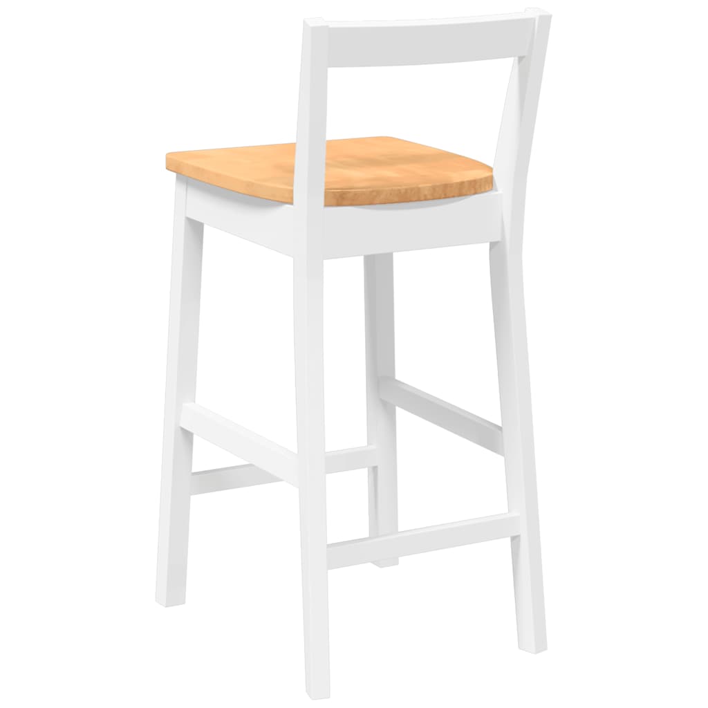 barstole 2 stk. massivt gummitræ hvid