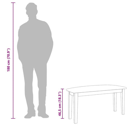 bænk 90 cm massivt gummitræ
