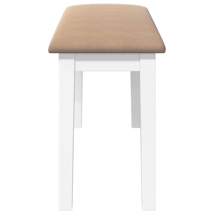 bænk 90 cm massivt gummitræ hvid