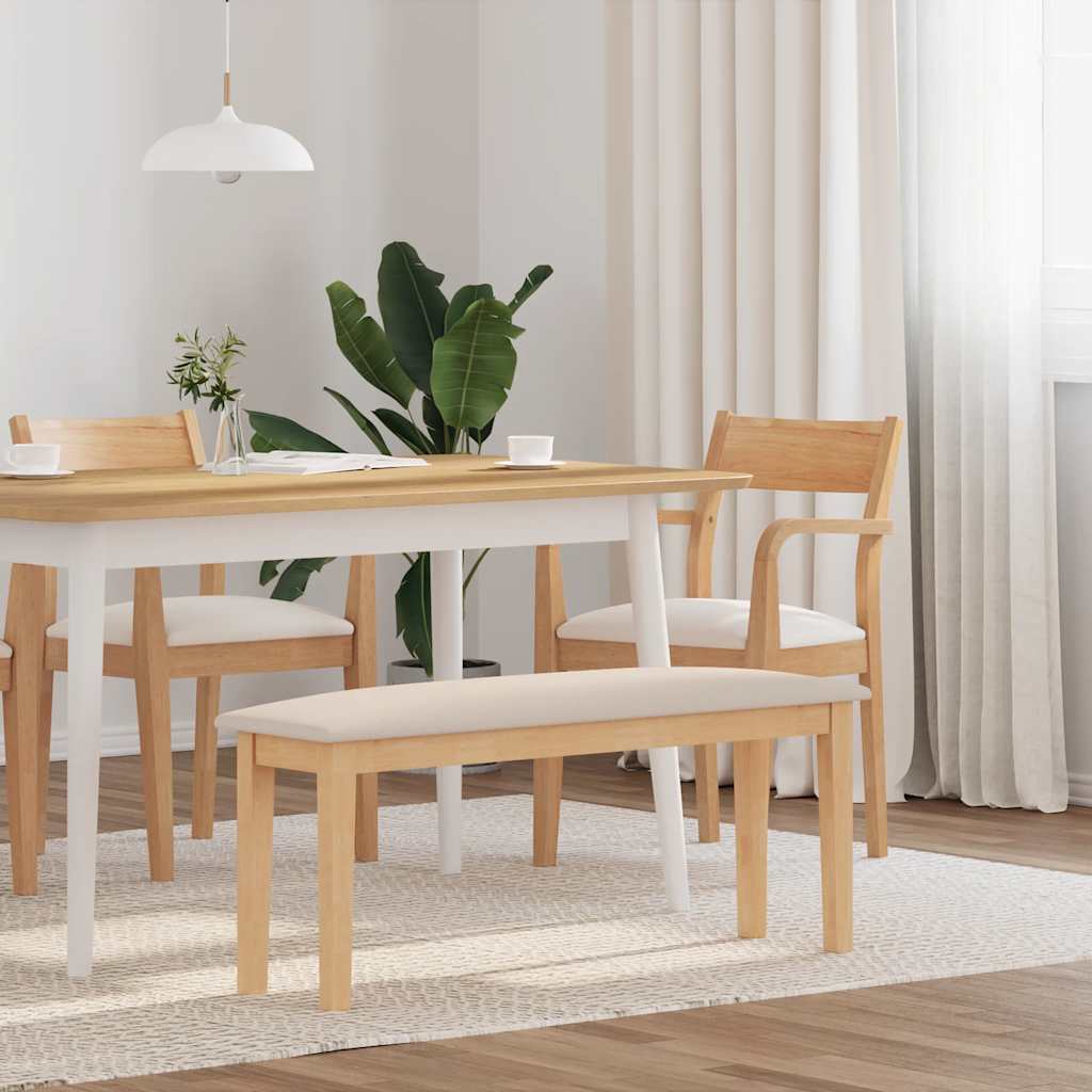 bænk 110 cm massivt gummitræ billede