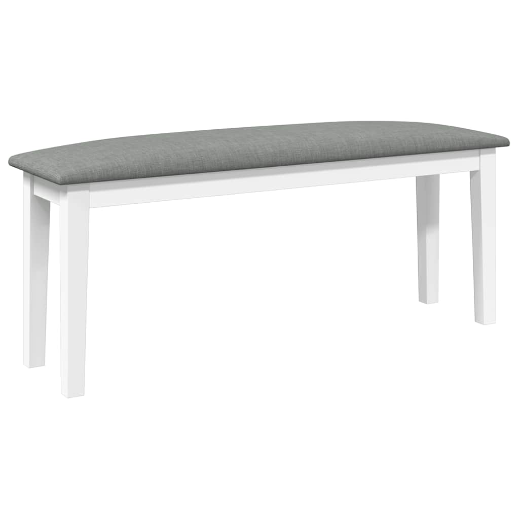 bænk 110 cm massivt gummitræ hvid