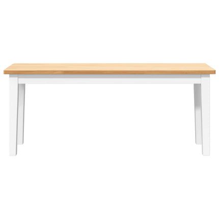 bænk 110 cm massivt gummitræ hvid