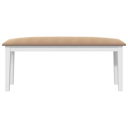 bænk 110 cm massivt gummitræ hvid