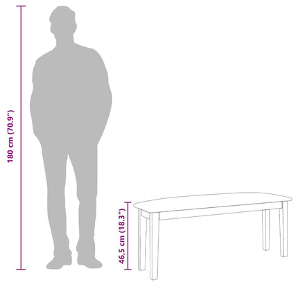 bænk 110 cm massivt gummitræ hvid