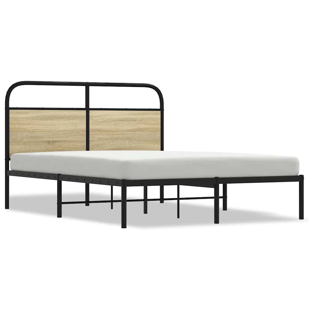 sengeramme 135x190 cm uden madras konstrueret træ sonoma-eg
