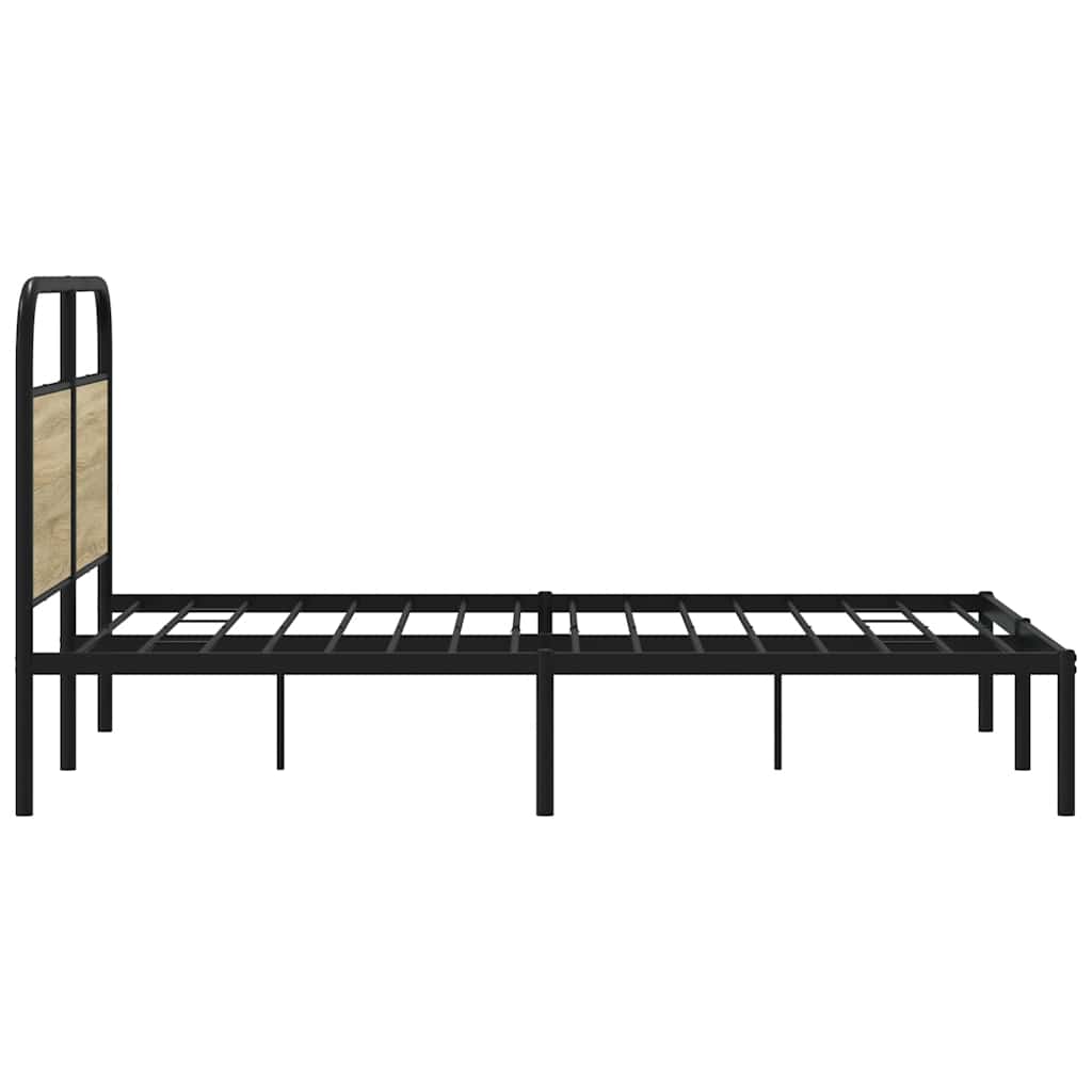 sengeramme 135x190 cm uden madras konstrueret træ sonoma-eg