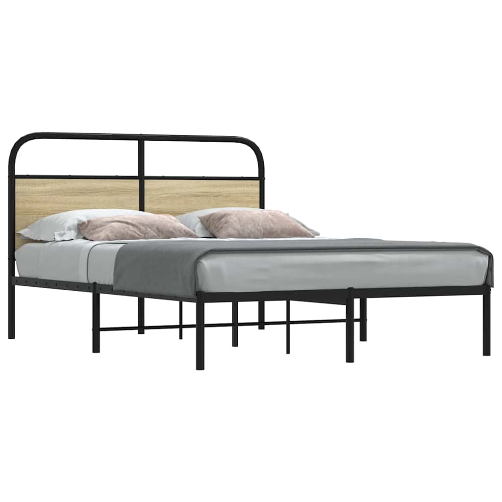 sengeramme 135x190 cm uden madras konstrueret træ sonoma-eg