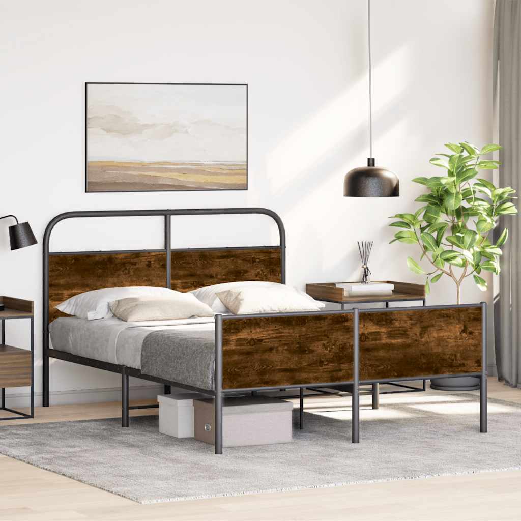 sengeramme 140x190 cm uden madras konstrueret træ sonoma-eg
