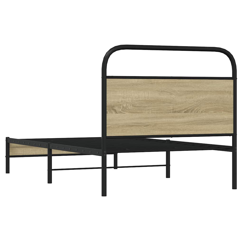 sengeramme 90x200 cm uden madras konstrueret træ sonoma-eg