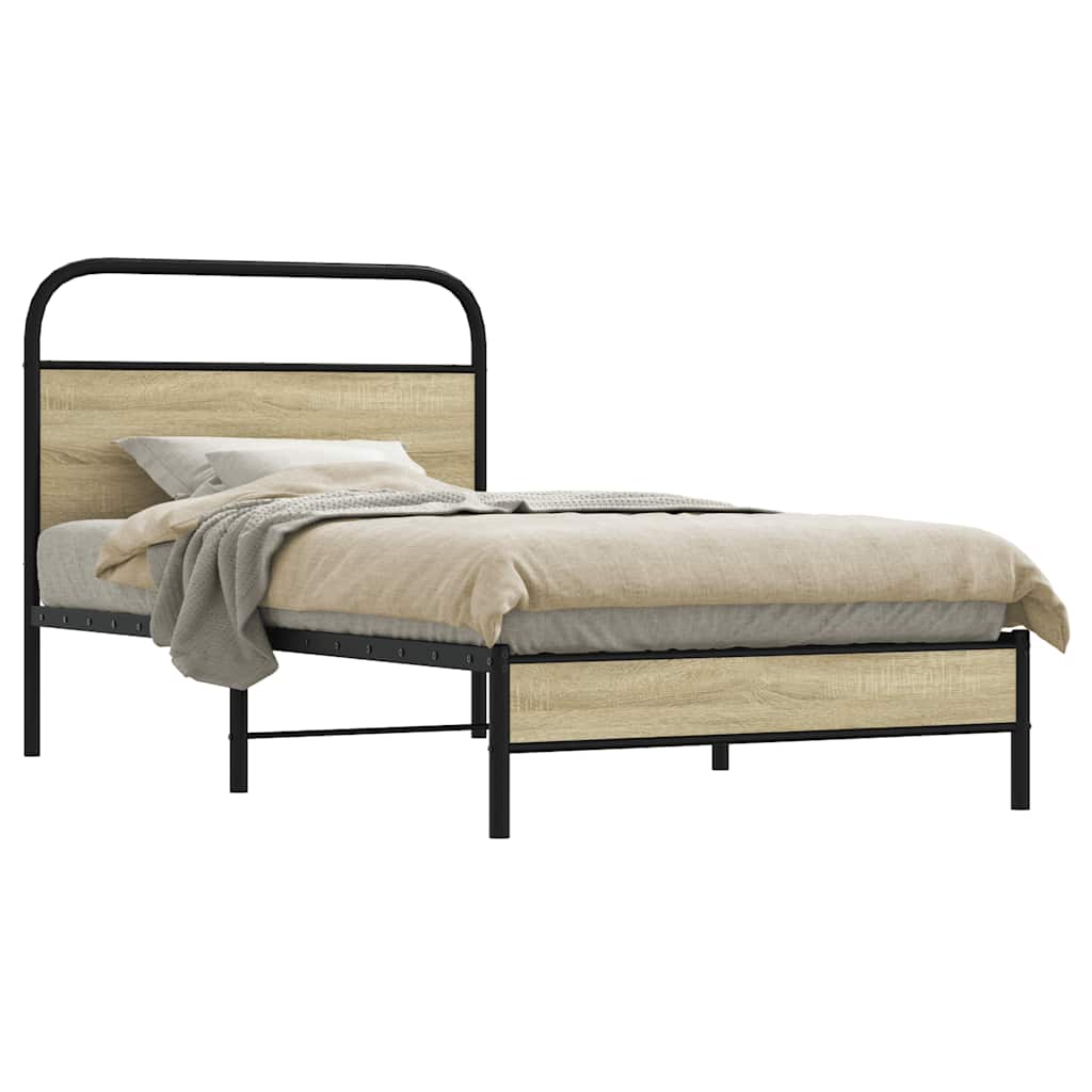 sengeramme 107x203 cm uden madras konstrueret træ sonoma-eg