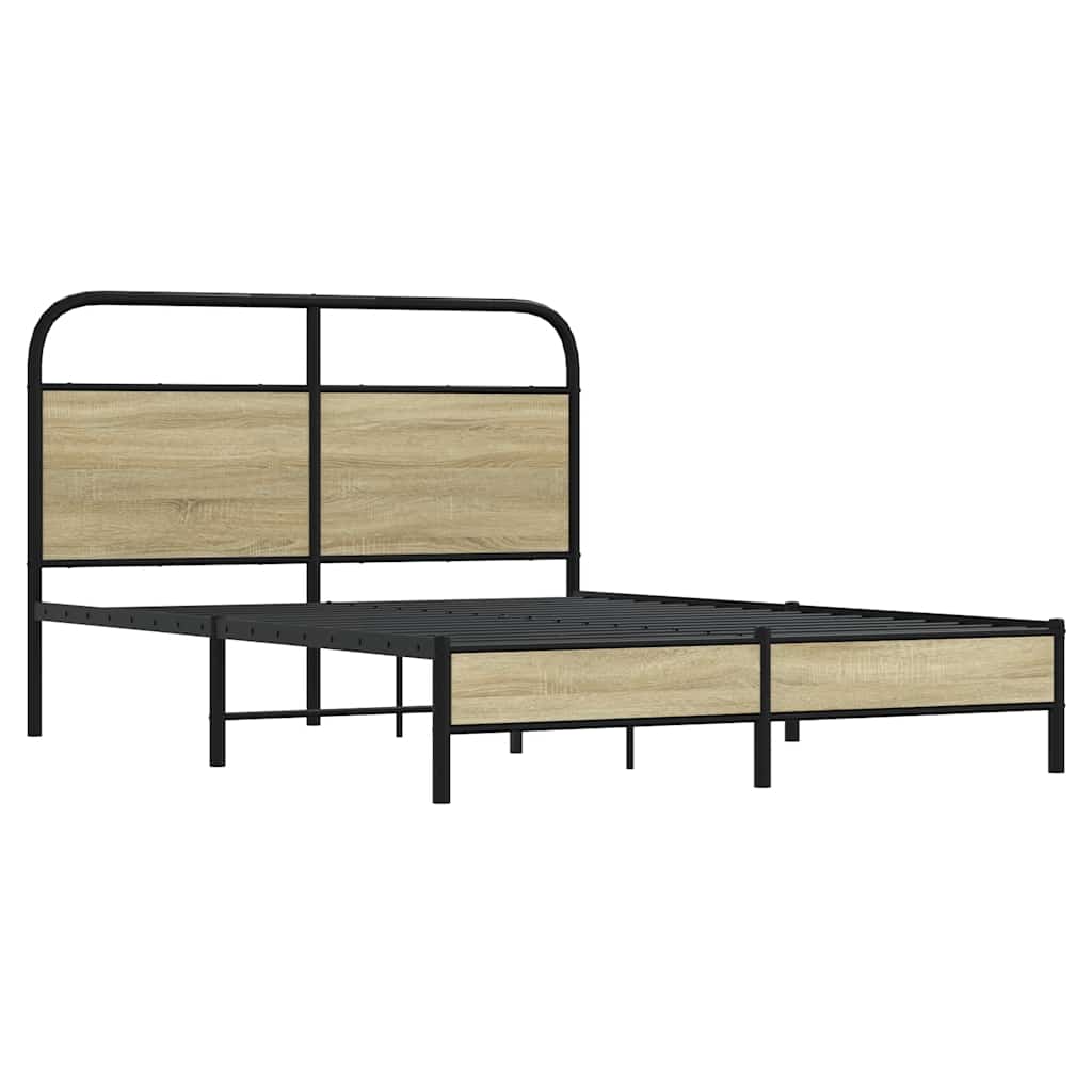 sengeramme 135x190 cm uden madras konstrueret træ sonoma-eg