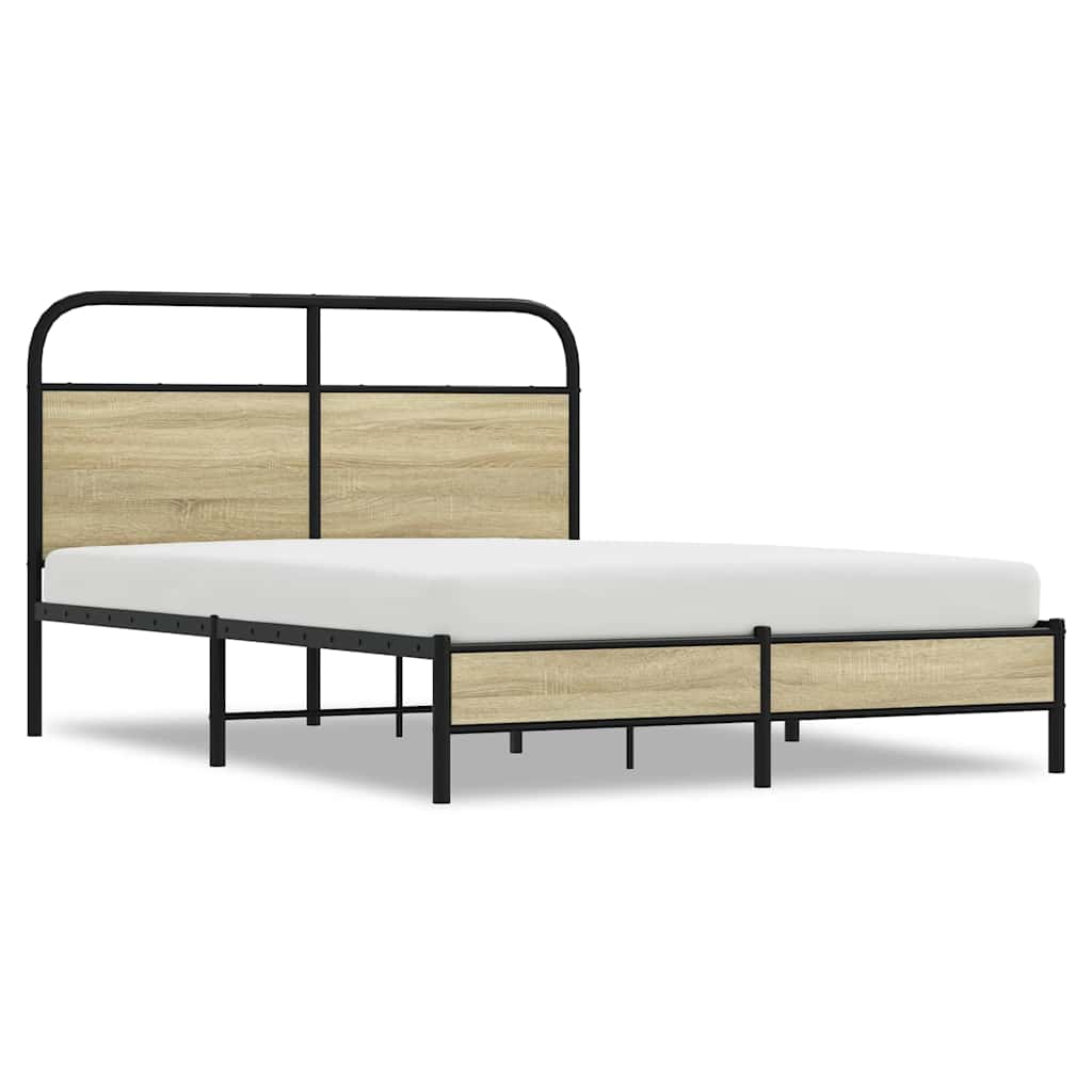 sengeramme 140x200 cm uden madras konstrueret træ sonoma-eg