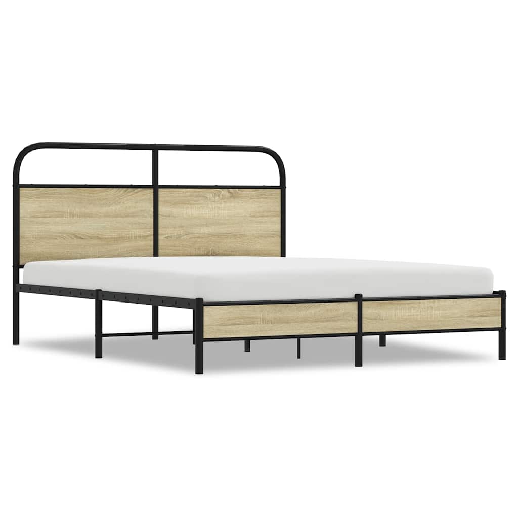 sengeramme 160x200 cm uden madras konstrueret træ sonoma-eg