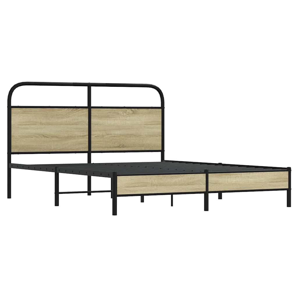 sengeramme 160x200 cm uden madras konstrueret træ sonoma-eg