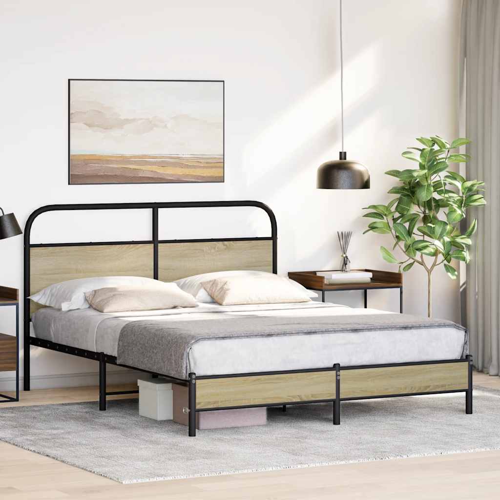 sengeramme 160x200 cm uden madras konstrueret træ sonoma-eg