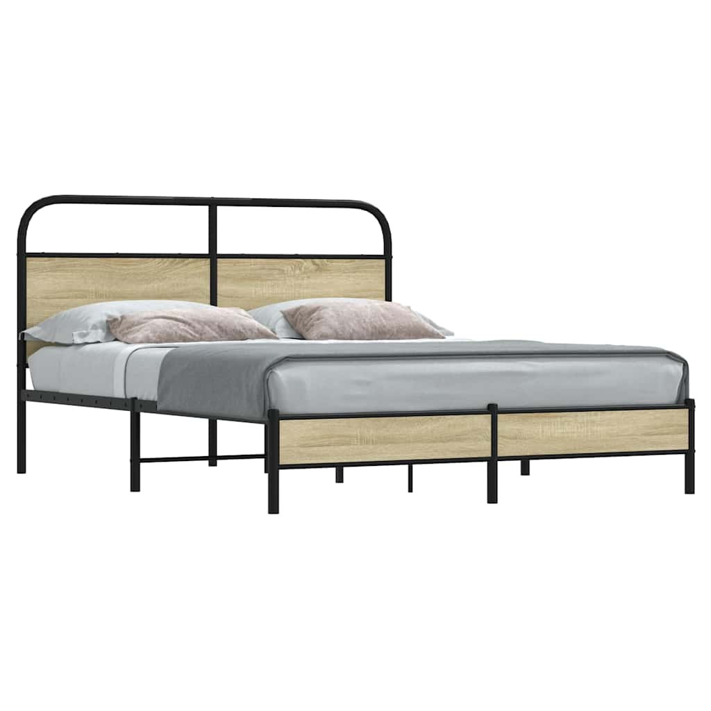 sengeramme 160x200 cm uden madras konstrueret træ sonoma-eg
