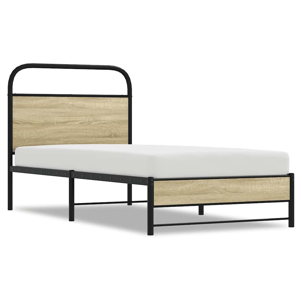 sengeramme 80x200 cm uden madras konstrueret træ sonoma-eg