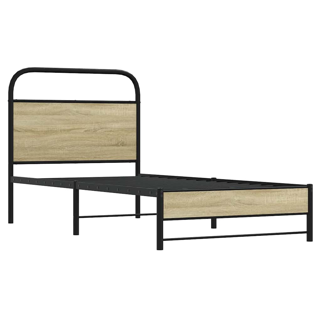 sengeramme 80x200 cm uden madras konstrueret træ sonoma-eg