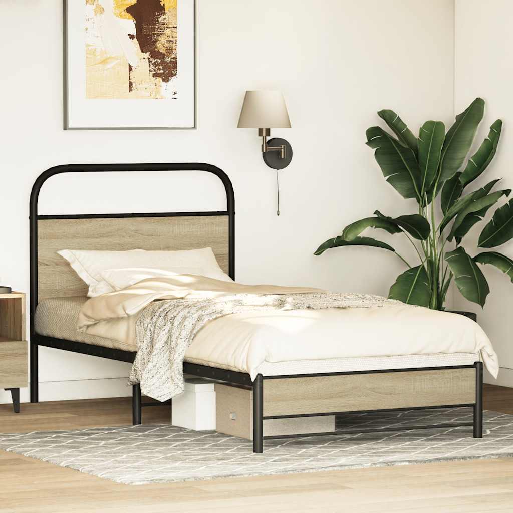 sengeramme 80x200 cm uden madras konstrueret træ sonoma-eg