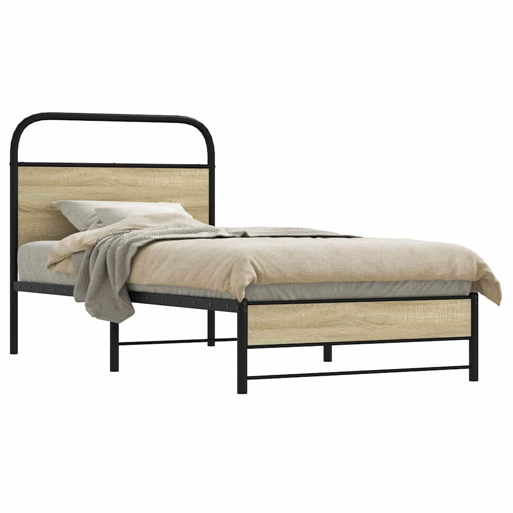sengeramme 80x200 cm uden madras konstrueret træ sonoma-eg