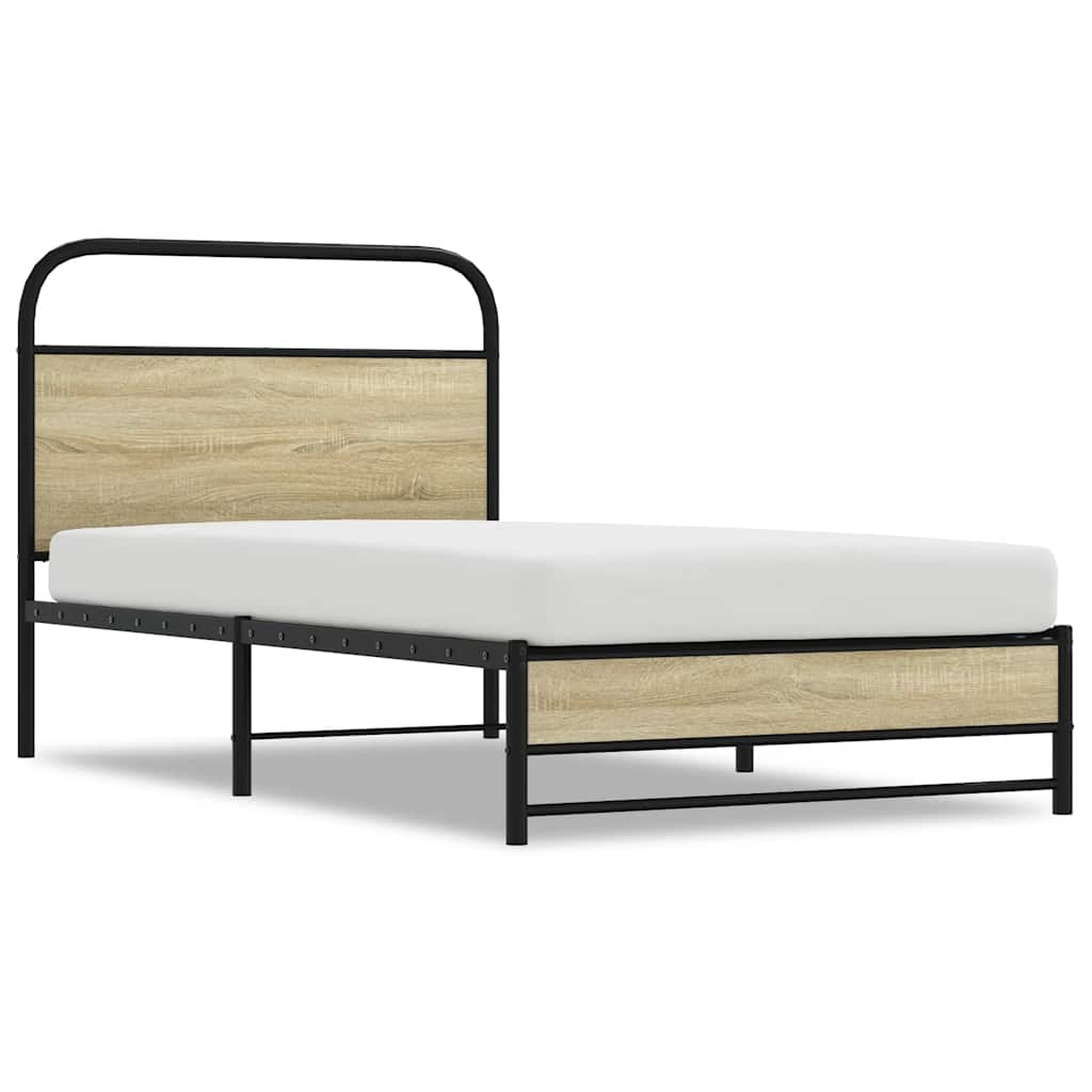 sengeramme 90x200 cm uden madras konstrueret træ sonoma-eg