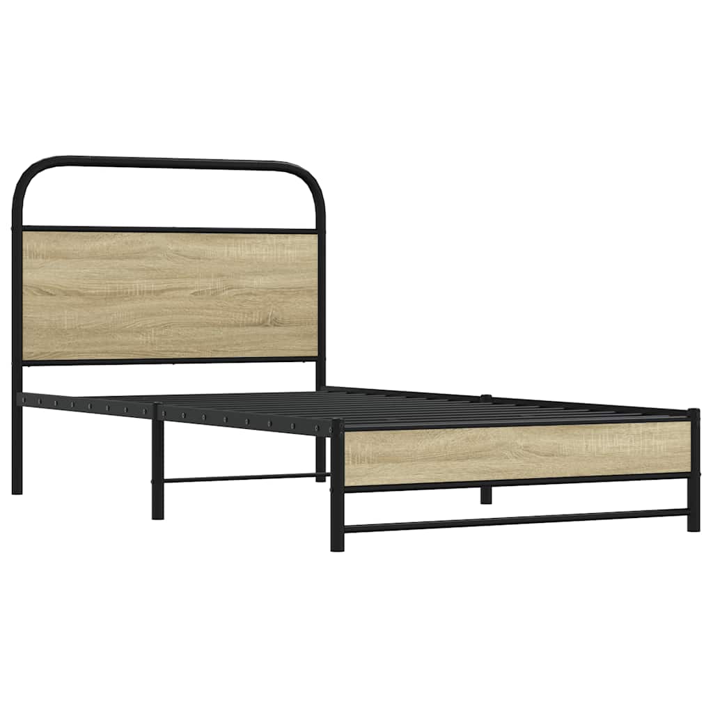 sengeramme 107x203 cm uden madras konstrueret træ sonoma-eg