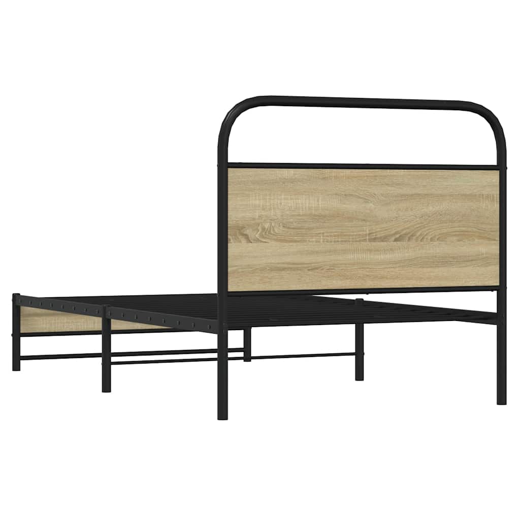 sengeramme 107x203 cm uden madras konstrueret træ sonoma-eg