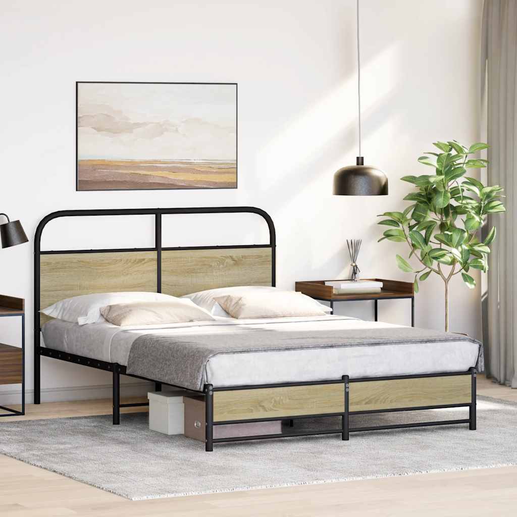 sengeramme 120x200 cm uden madras konstrueret træ sonoma-eg